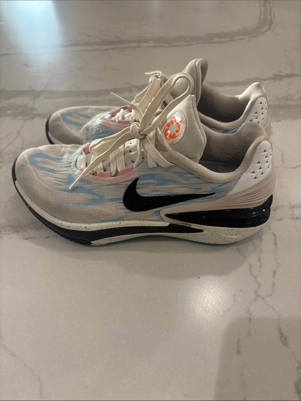 GT Cut2 Nike White Sneakers with Blue & Pink Accents
